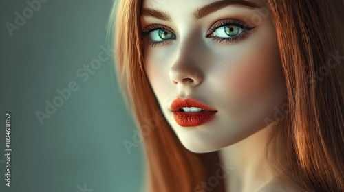 europejska kobieta, długie faliste czarne włosy, zbliżenie, piękna, uśmiechnięta, wyrazisty makijaż, tło, modelka, artystyczny makijaż, patrząca w kamerę, śmiech, portret, radosna, stylowa, wyrazista,