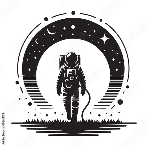 Astronaut vector silhouette Sh