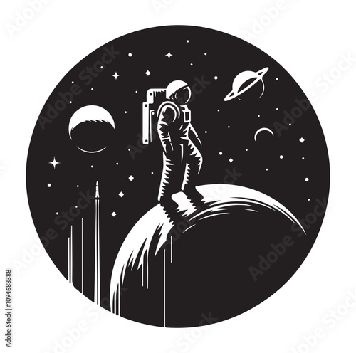 Astronaut vector silhouette Sh