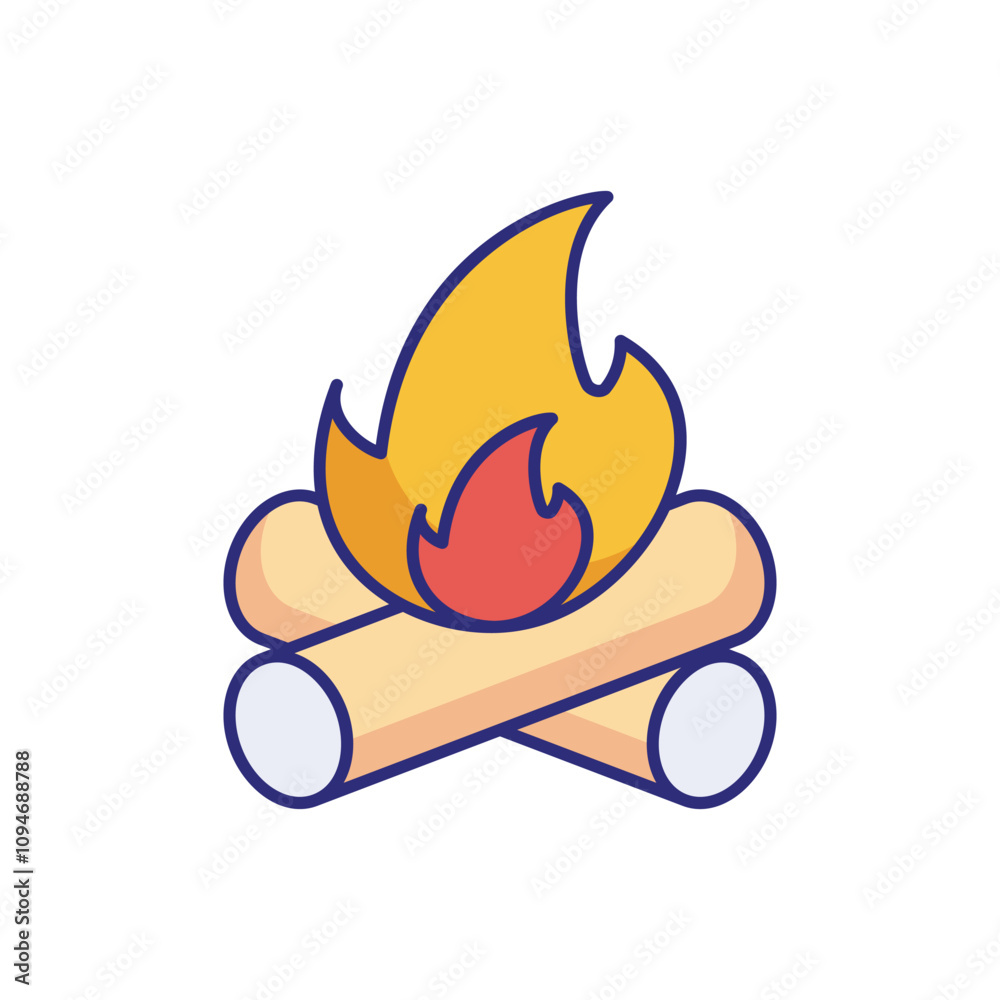 Campfire vector icon Campfire vector icon