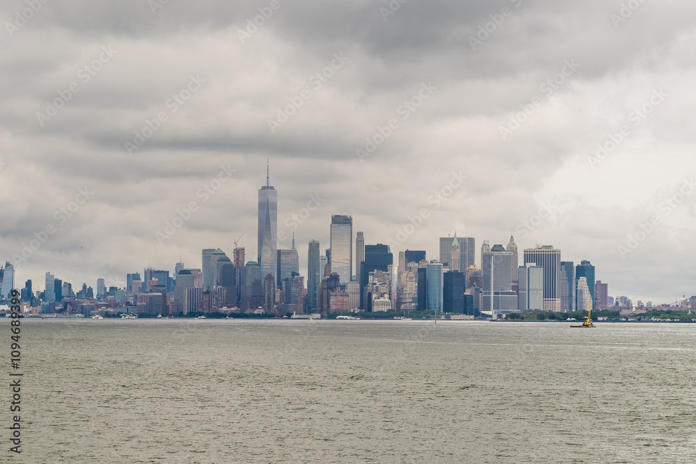 Obraz premium Panoramic view of Manhattan downtown , New York , USA