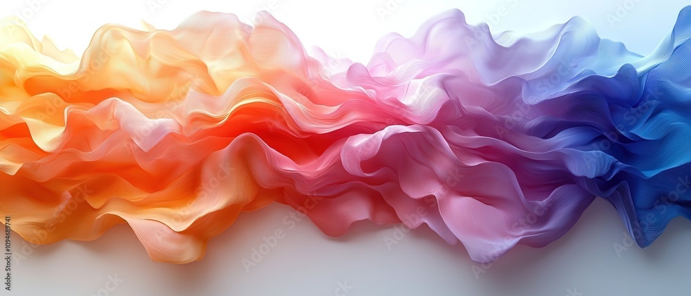abstract hills in the form of sand waves. Colored smoke
