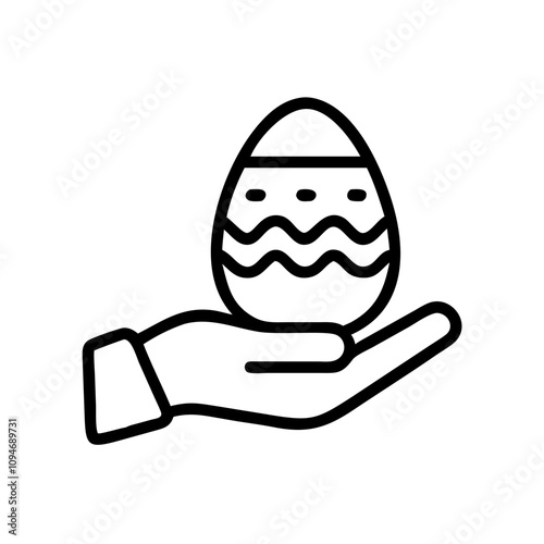  Hand Holding a Decorated Easter Egg icon