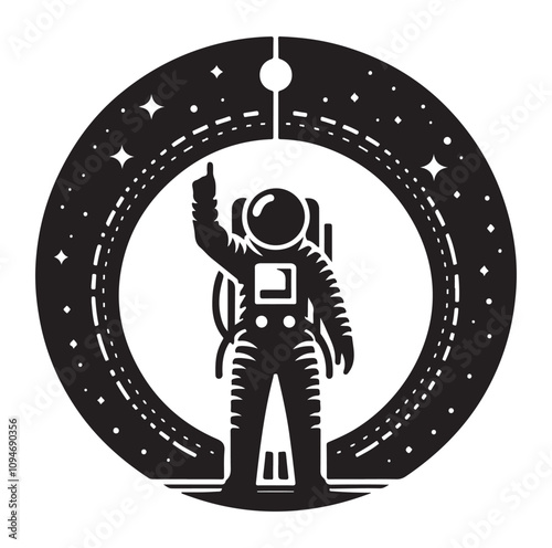 Astronaut vector silhouette Sh