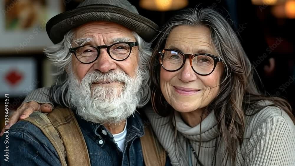 Couple enjoys cozy moment together in cafe while sharing stories and laughter during autumn afternoon