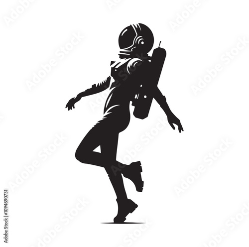 Astronaut vector silhouette Sh