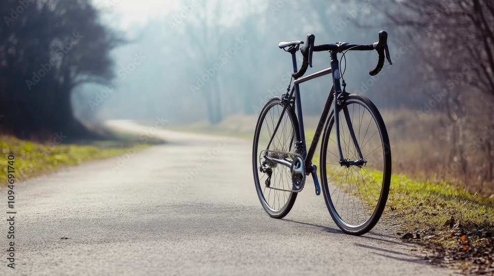 Obraz premium Elegant Road Bike on a Scenic Country Road