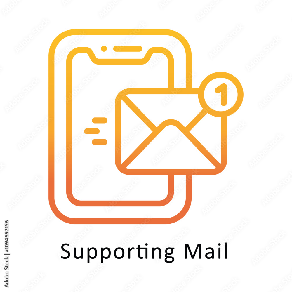 Supporting Mail vector Gradient Outline Icon. .. Eps 10 file Supporting Mail vector Gradient Outline Icon. .. Eps 10 file
