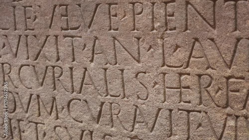 Ancient Roman Text Engraved On Stone