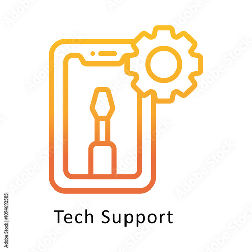 Technical Support vector Gradient Outline Icon. .. Eps 10 file