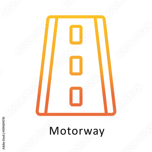 Motorway vector Gradient Outline Icon. .. Eps 10 file 