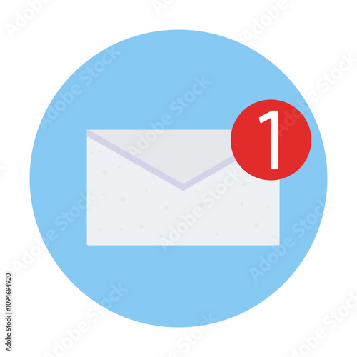 a sign of a sealed email with a red circle containing the number one