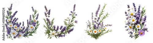 Floral Arrangement on Transparent Background