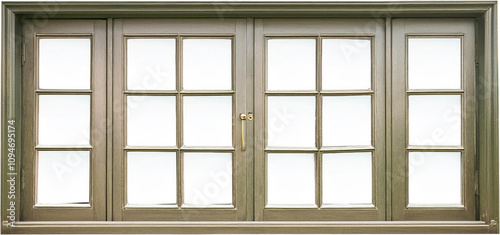 Elegant Grey Wooden Window Pane with Brass Hardware Home Interior Design