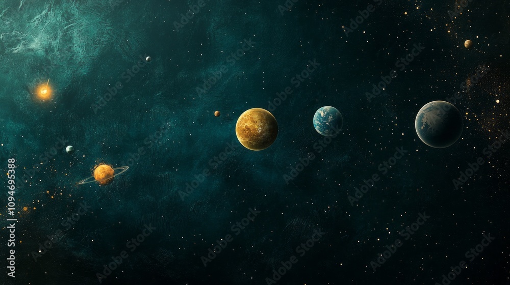 solar system with space for text solar system with space for text