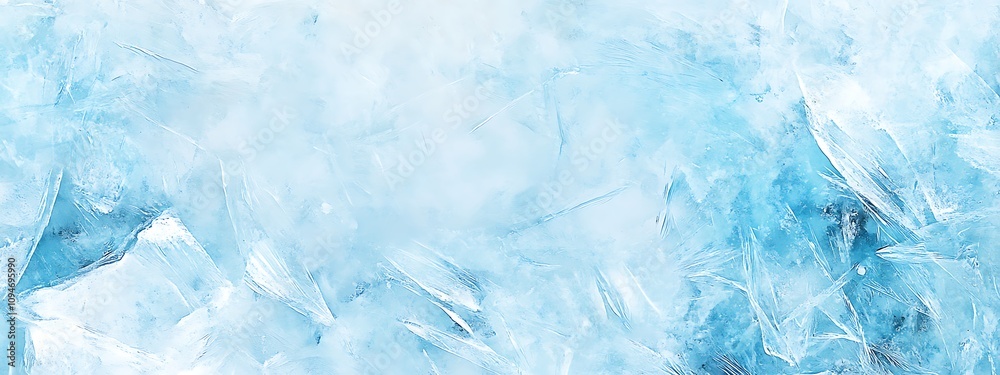 Obraz premium acks. Winter seasonal background, mock up, flat lay, ice texture