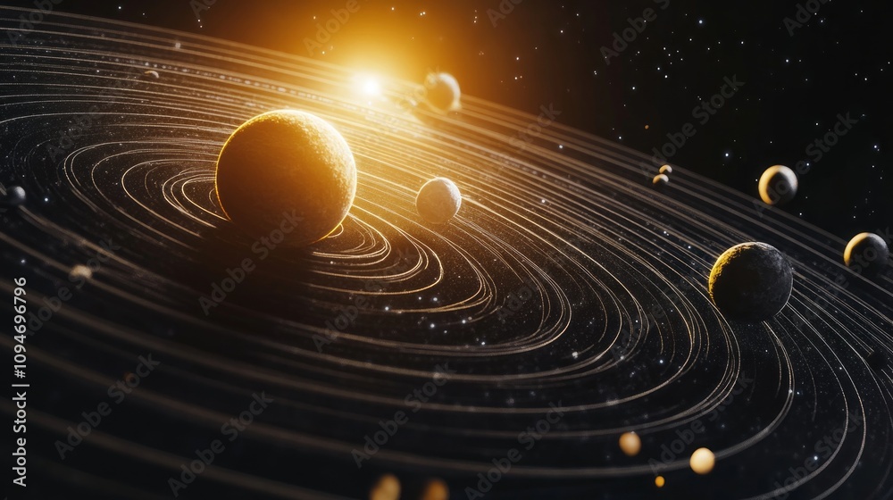 Fototapeta premium solar system with space for text 