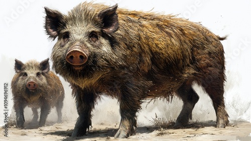 Wallpaper Mural Wild Boars in the Wild Torontodigital.ca