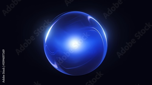 Digital technology blue abstract sphere curve illustration poster background