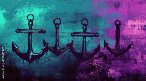 The concept of anchor text optimization in purple and teal colors photo