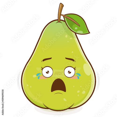 pear surprised face cartoon cute