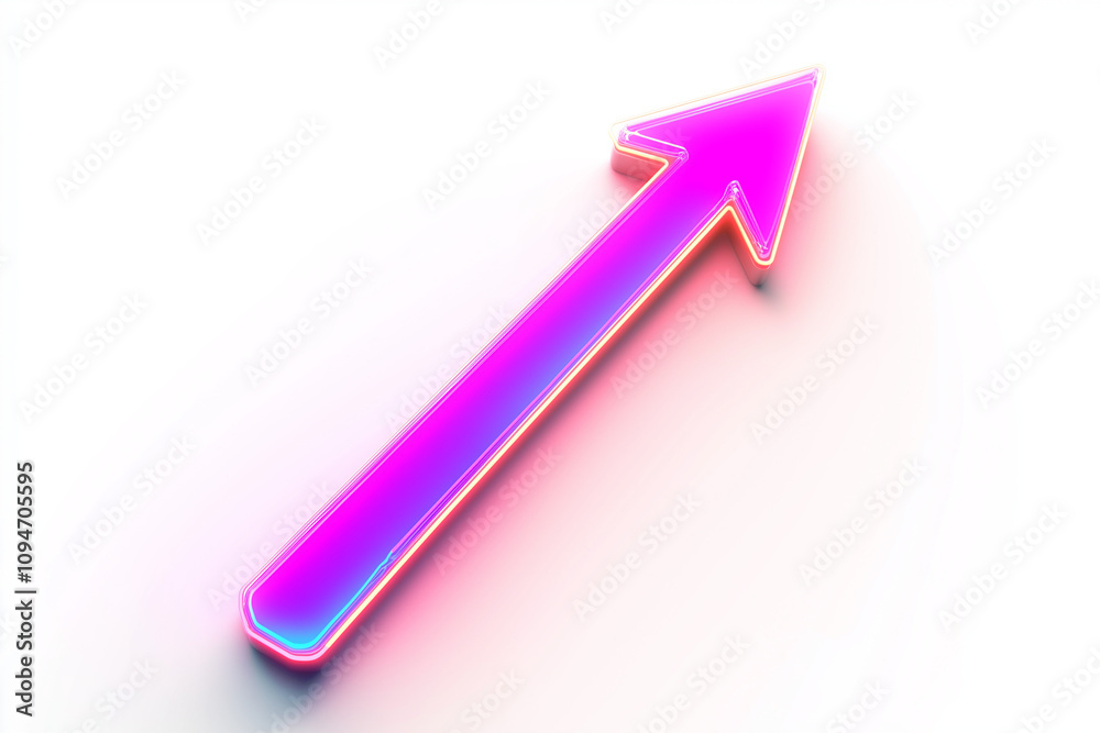 A glowing neon arrow pointing upward, symbolizing growth and progress, set against a white background. The arrow soars, leaving a luminous trail, creating a dynamic, motion-filled effect. PNG. A glowing neon arrow pointing upward, symbolizing growth and progress, set against a white background. The arrow soars, leaving a luminous trail, creating a dynamic, motion-filled effect. PNG.