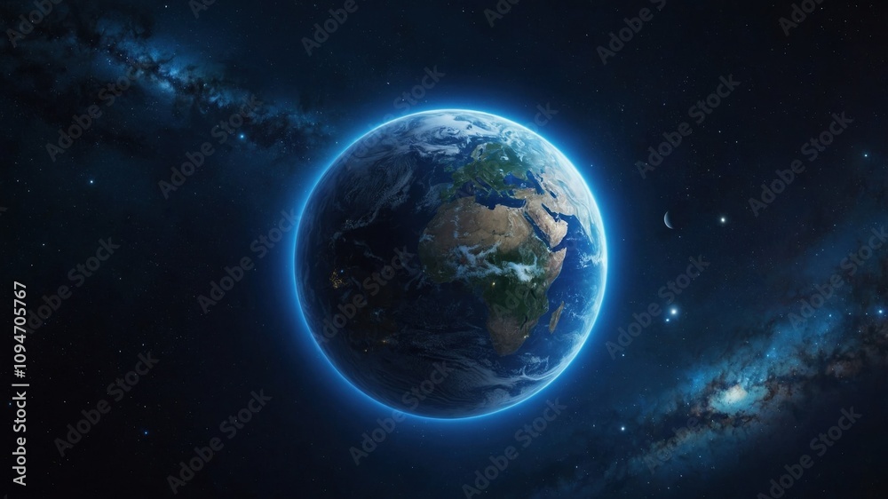 Obraz premium Earth in space with the Milky Way in the background