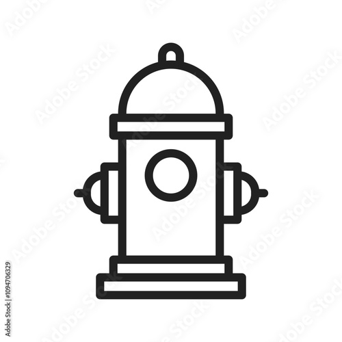 Fire Hydrant Icon vector image. Suitable for use on web apps, mobile apps, and print media.