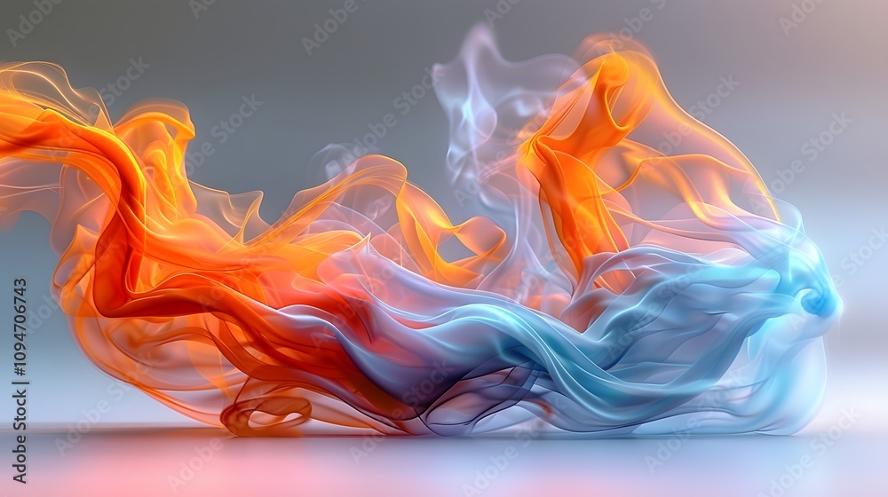 Abstract swirling mist designs in soothing pastel shades. Abstract swirling mist designs in soothing pastel shades.
