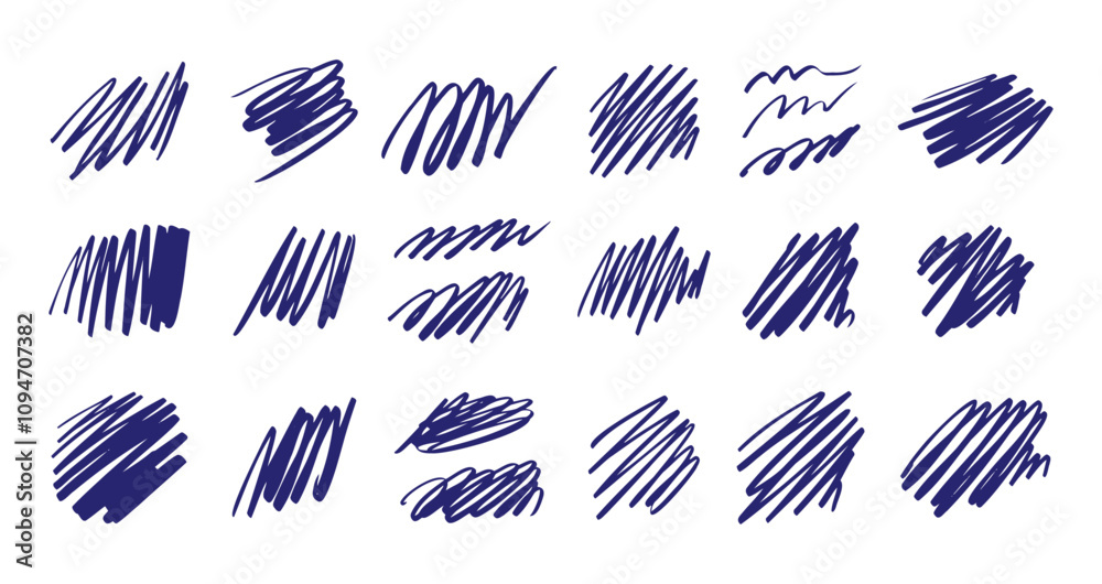 Fototapeta premium Scribble with a blue pen. Grunge hand drawn doodles