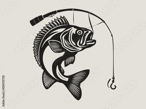 A fish head and a fish in the middle of a forest. A poster that says fish set on it.
