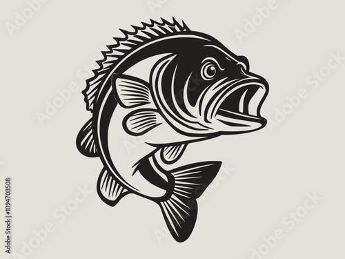A fish head and a fish in the middle of a forest. A poster that says fish set on it.
