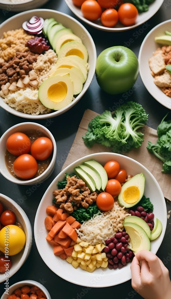 Healthy food and people