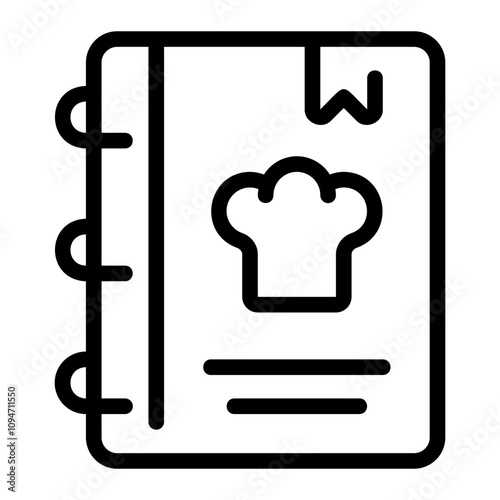 cooking book line icon