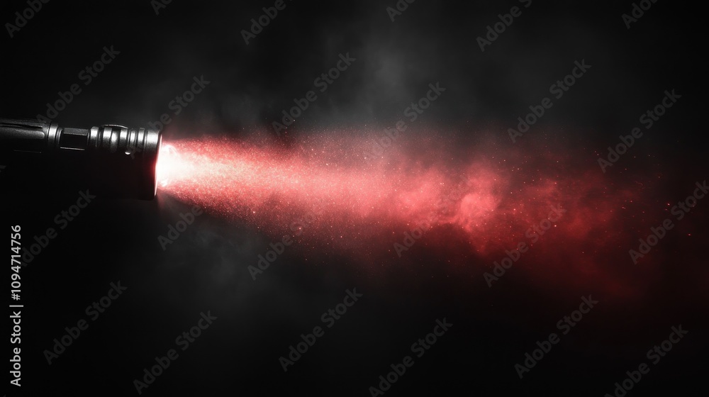 Fototapeta premium Flashlight Beam in the Dark