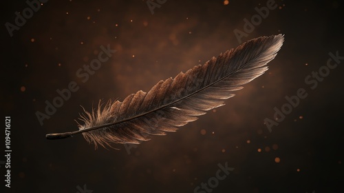 Majestic Brown Feather in Flight photo