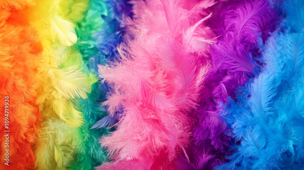 Rainbow Feathers: A Colorful and Vibrant Nature Image Rainbow Feathers: A Colorful and Vibrant Nature Image