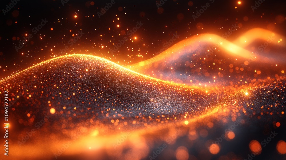Abstract Orange Glowing Particles Background Abstract Orange Glowing Particles Background