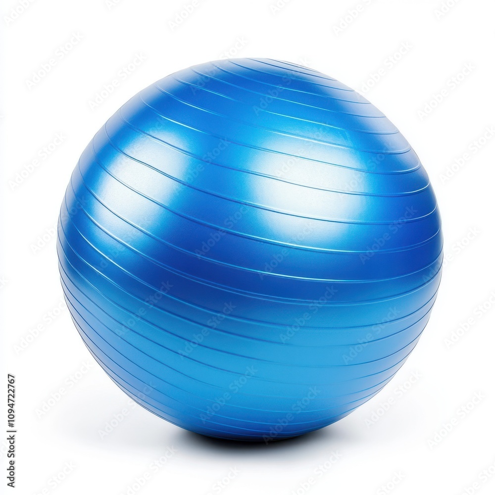 Blue fitness ball isolated on white background Blue fitness ball isolated on white background