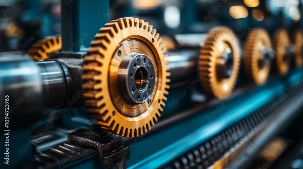 Close-up of Interlocking Gears in a Machine Close-up of Interlocking Gears in a Machine