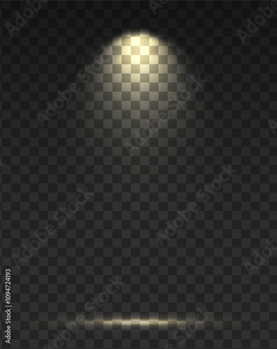 realistic rays of light, light from a lamp