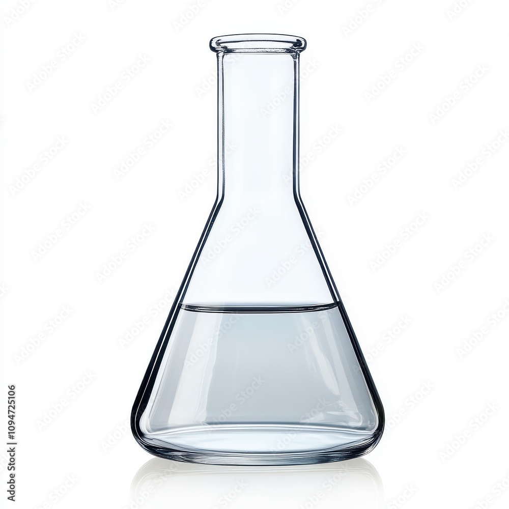 Empty Erlenmeyer chemical flask isolated on white background Empty Erlenmeyer chemical flask isolated on white background