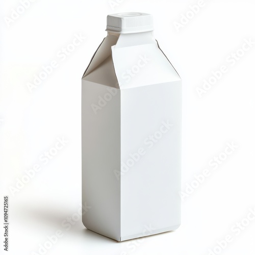 Empty milk carton isolated on white background