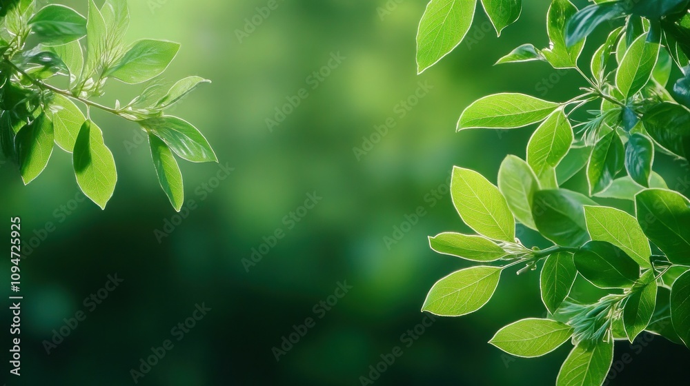 Sophisticated Green Foliage with Gentle Soft Light Sophisticated Green Foliage with Gentle Soft Light