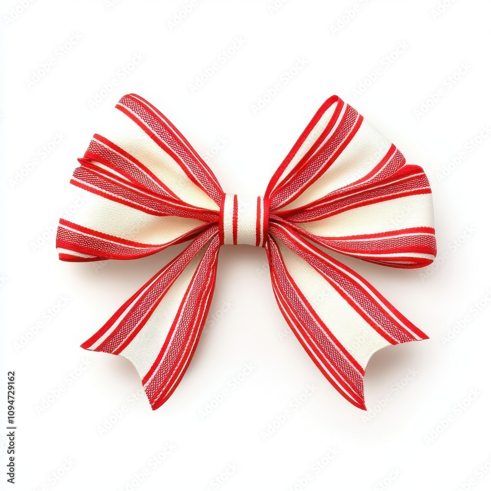 Red and white striped bow isolated on white background Red and white striped bow isolated on white background