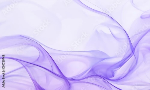 Abstract purple smoke with flowing curves and white background.