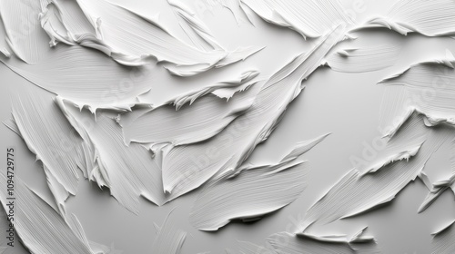 Abstract Close-Up of Texture Created by White Paint Strokes on Smooth Surface, Featuring Dynamic Lines and Intricate Patterns, Perfect for Backgrounds or Artistic Projects