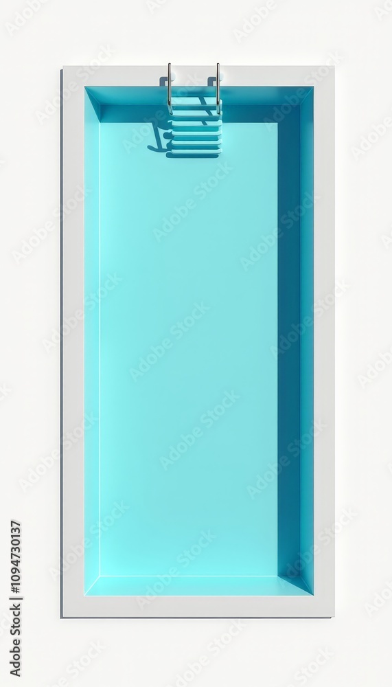 A Modern Swimming Pool with Bright Blue Water and Stylish Ladder Design A Modern Swimming Pool with Bright Blue Water and Stylish Ladder Design