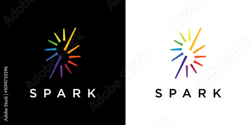S Letter Spark Logo Design Concept.