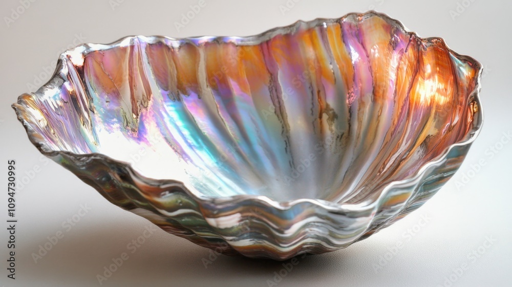 Fototapeta premium Iridescent Shell Bowl - A Stunning Decorative Piece